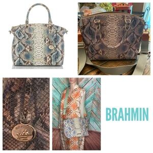 Brahmin Medium Duxbury Satchel Haven Roxanne Leather Snake Print Satchel
